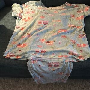 Women’s summer pj set with camping theme - size XL